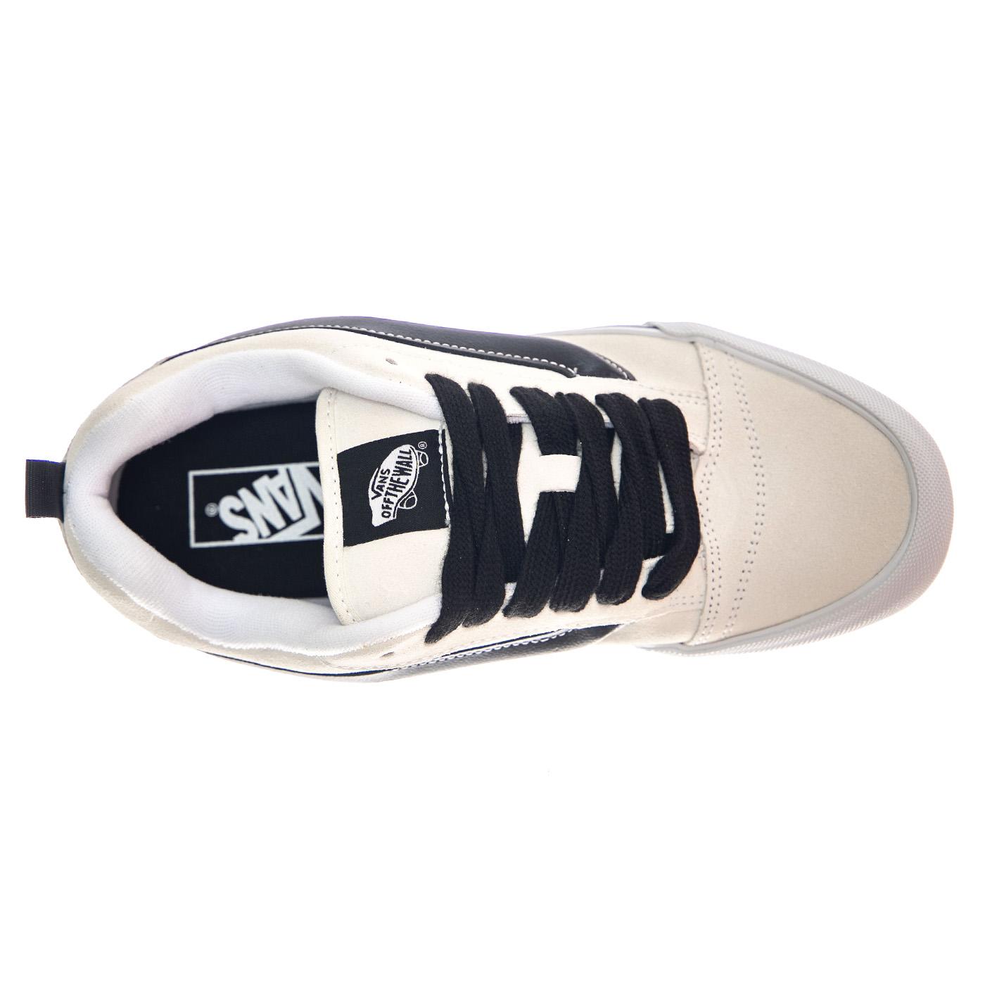 Knu School Suede White / Black - Scarpe Profilo Basso Uomo Bianche VN0009QCYB21  VANS 