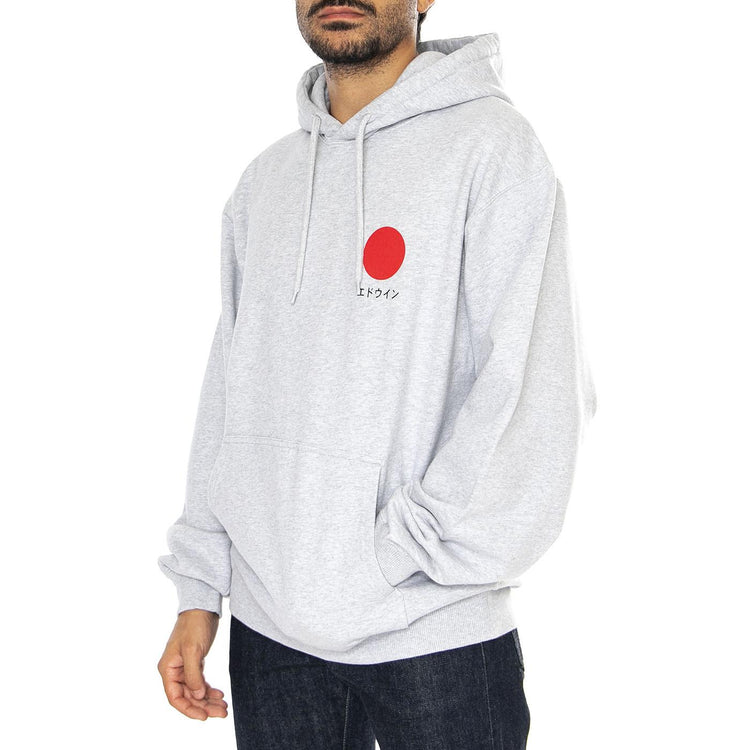 Japane Sun Hoodie Sweat Grey Marl - Felpa con Cappuccio Uomo Grigia I034187.DF.67.-DF.67  EDWIN 