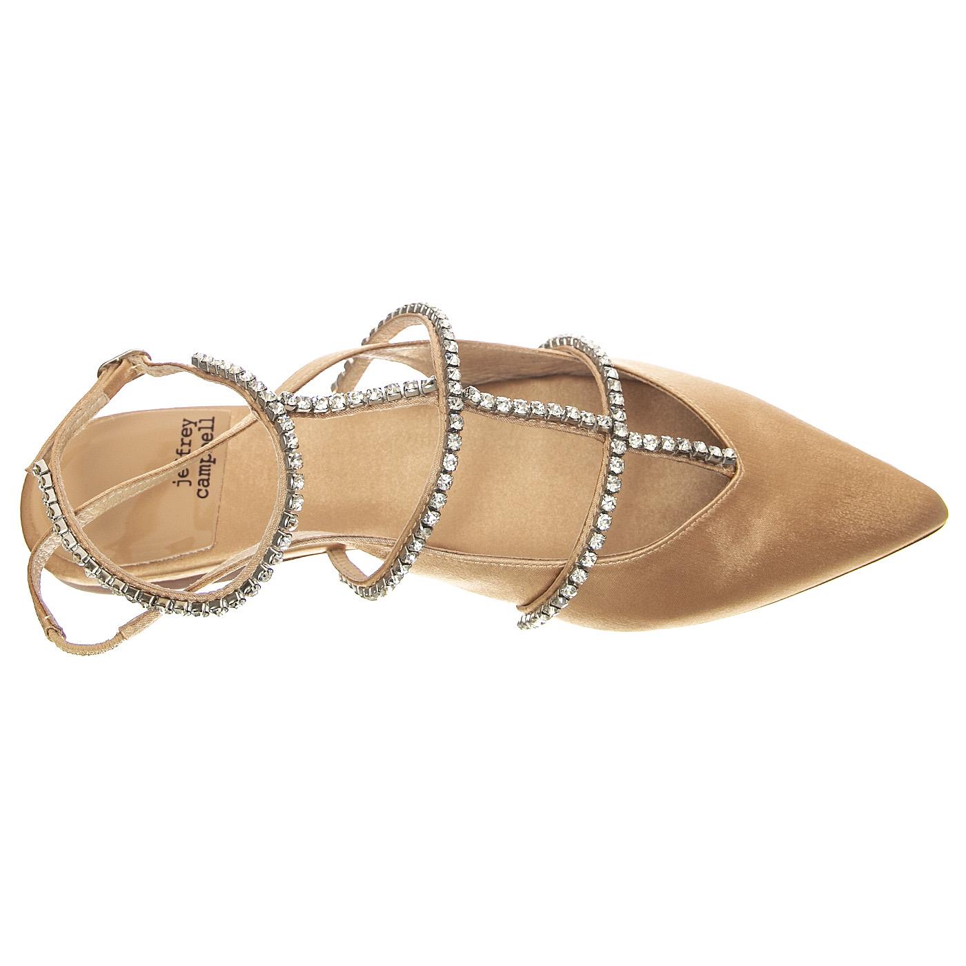 Pristina Natural Satin Silver Fabric - Sandali Donna Beige JCSR2P-150A-NAT  JEFFREY CAMPBELL 