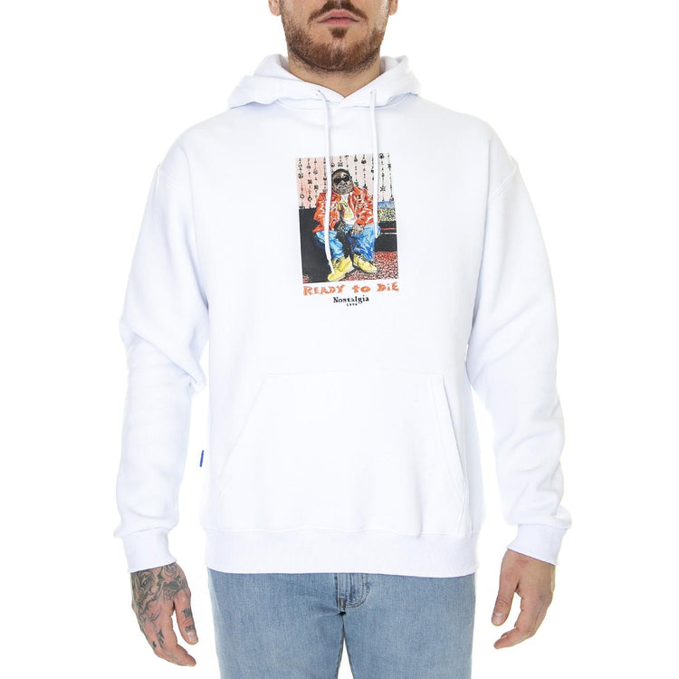 Biggie Hoodie White - Felpa con Cappuccio Uomo Bianca W22H-BIGGIE-WHT  USUAL 