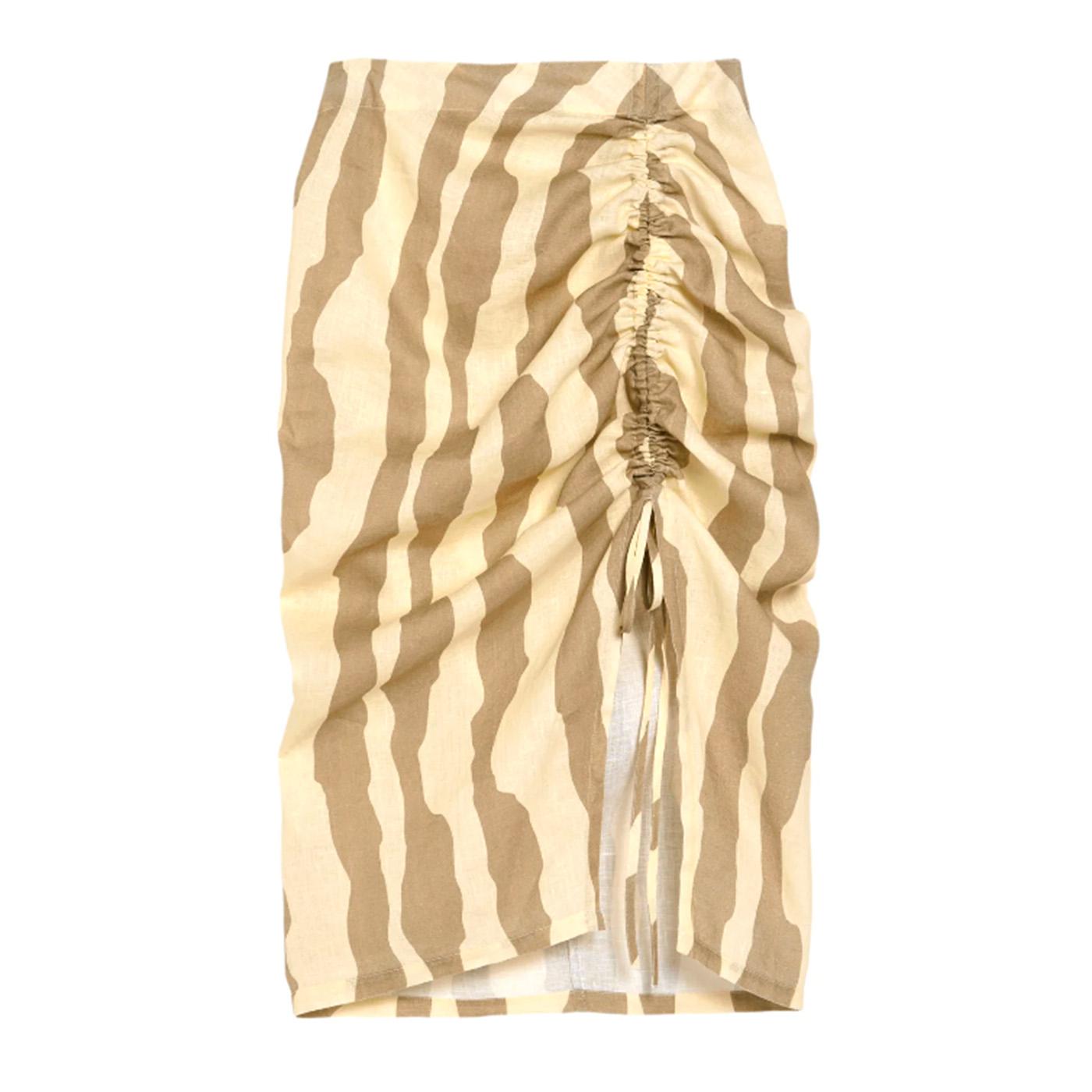 Khaki Calima Lollo Linen Skirt Assorted - Gonna Multicolore 4503-02-4503-02  OAS 