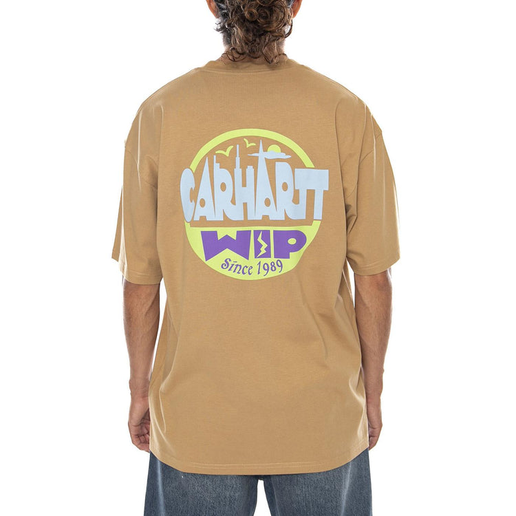S/S LUGGAGE LABEL T-SHIRT DUSTY H BROWN - Maglietta Girocollo Uomo Marrone I036892 07EXX CARHARTT WIP 