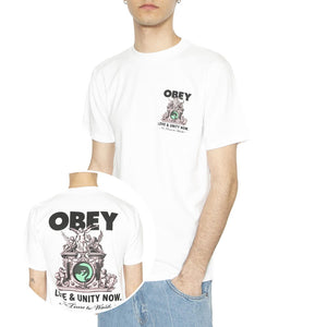 Obey Love & Unity Now Tee White - Maglietta Girocollo Uomo Bianca 165264103-WHT  OBEY 