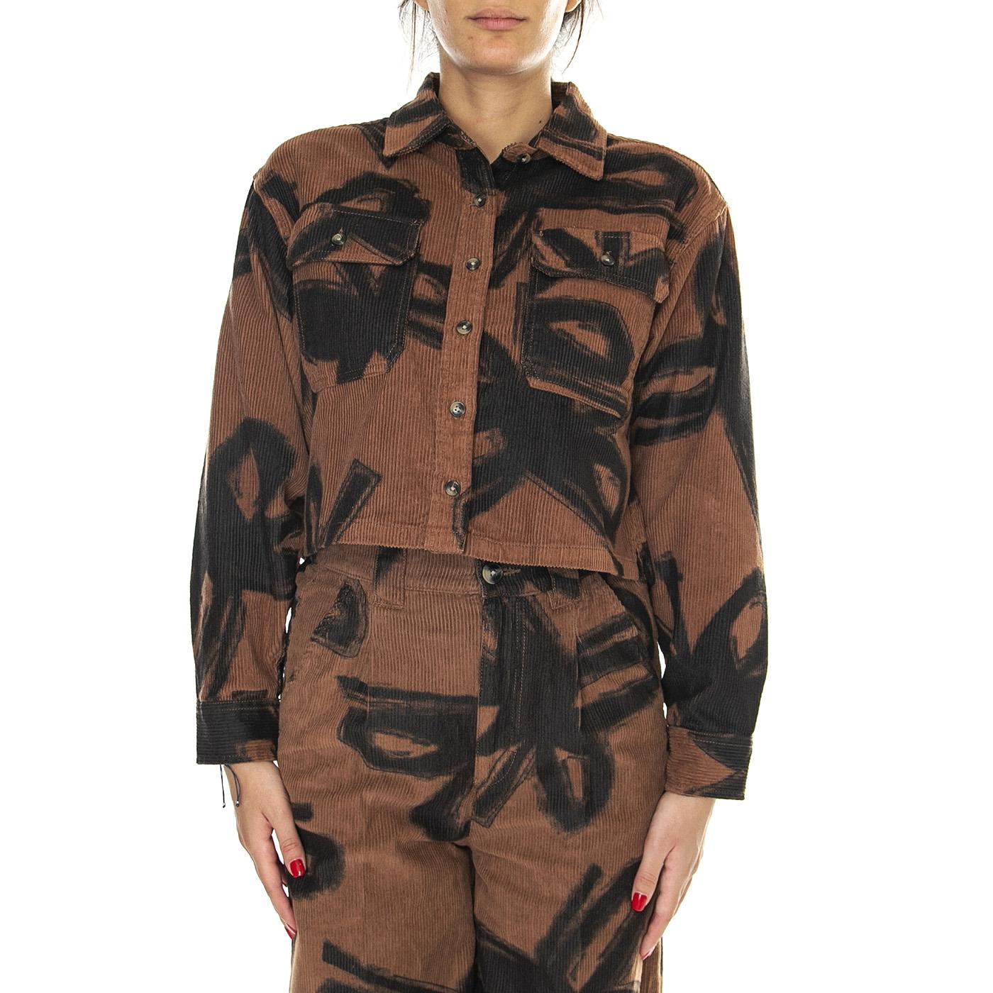 Obey Nabi Cord Shirt LS Catechu Wood Multi - Camicia Donna Marrone 281200123-CTU  OBEY 