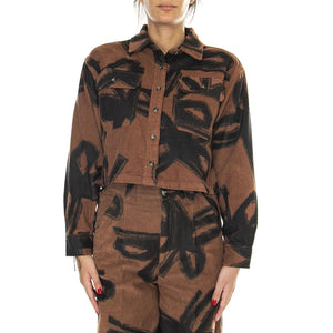 Obey Nabi Cord Shirt LS Catechu Wood Multi - Camicia Donna Marrone 281200123-CTU  OBEY 