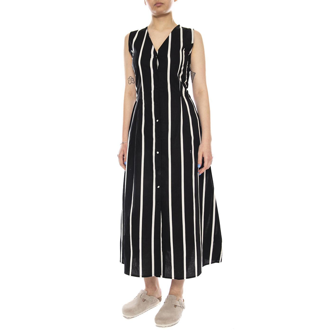 VESTIDO MIDI CON ESTAMPADO GRIMAUD BLACK - Abito Donna Midi Nero 61W/41223 BLK WILD PONY 