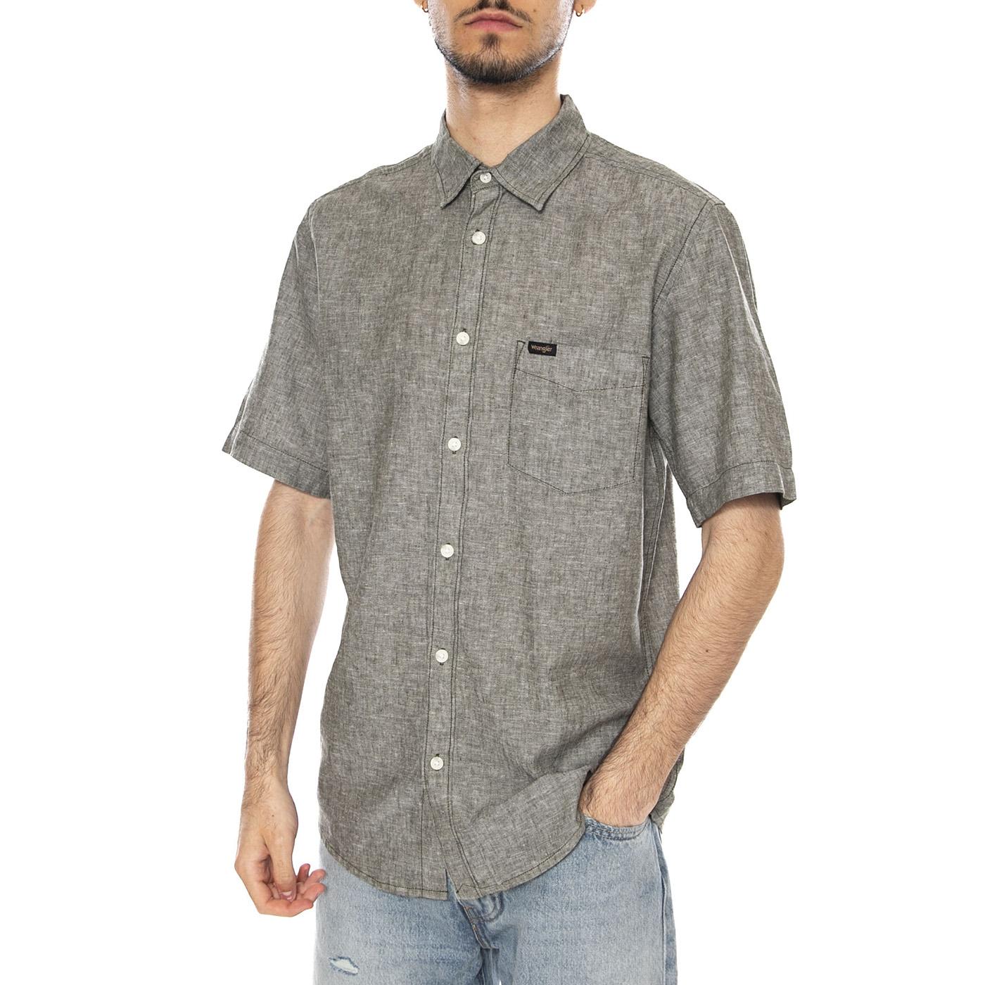SHIRT DEEP DEPTHS - Camicia Maniche Corte Uomo Beige 112378047 GRN WRANGLER 