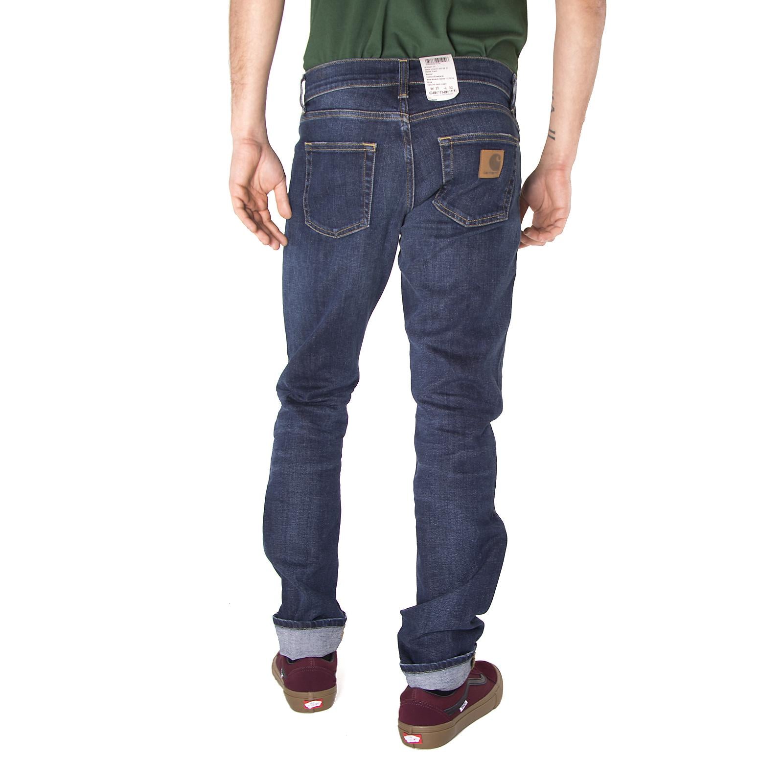 REBEL PANT 98/2% CO/EA SPICER BLUE STRETCH DNM, 11.75 OZ Blue natural dark wash I015331.01.ND.32  CARHARTT WIP 