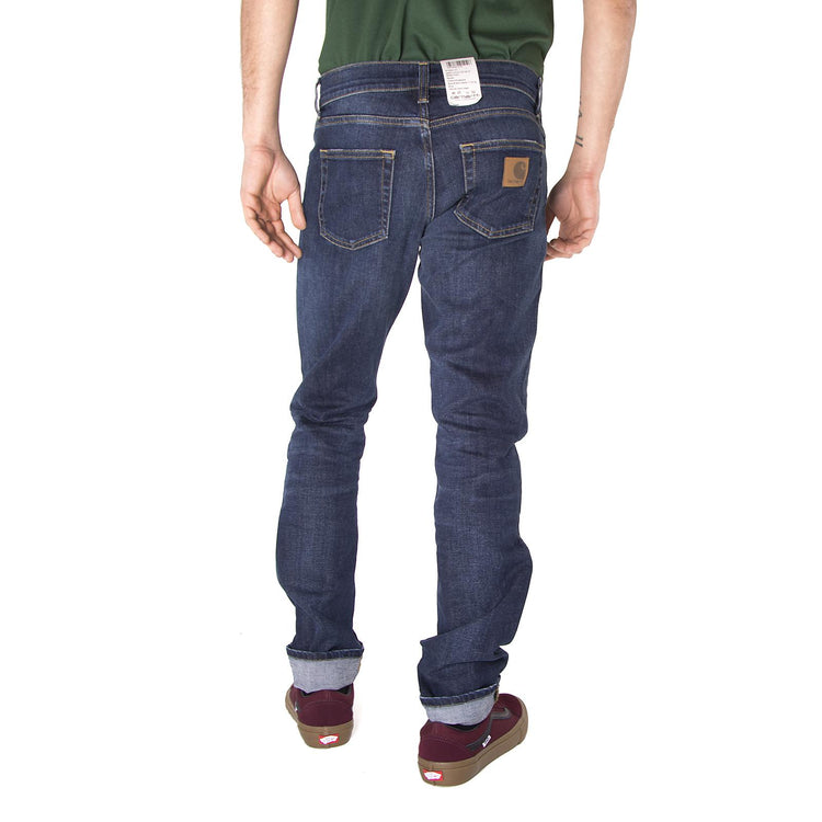 REBEL PANT 98/2% CO/EA SPICER BLUE STRETCH DNM, 11.75 OZ Blue natural dark wash I015331.01.ND.32  CARHARTT WIP 
