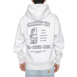 Hooded Sandwich Sweat Ash Heather / Blue - Felpa Uomo Grigia I035277.1V1XX . CARHARTT WIP 