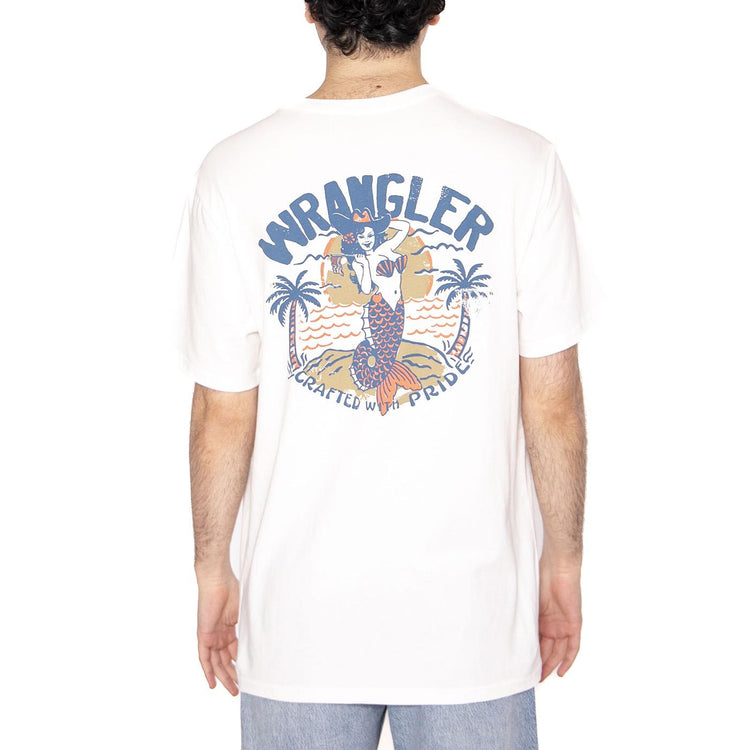 Graphic Tee Worn White - Maglietta Girocollo Uomo Bianca 112362835  WRANGLER 