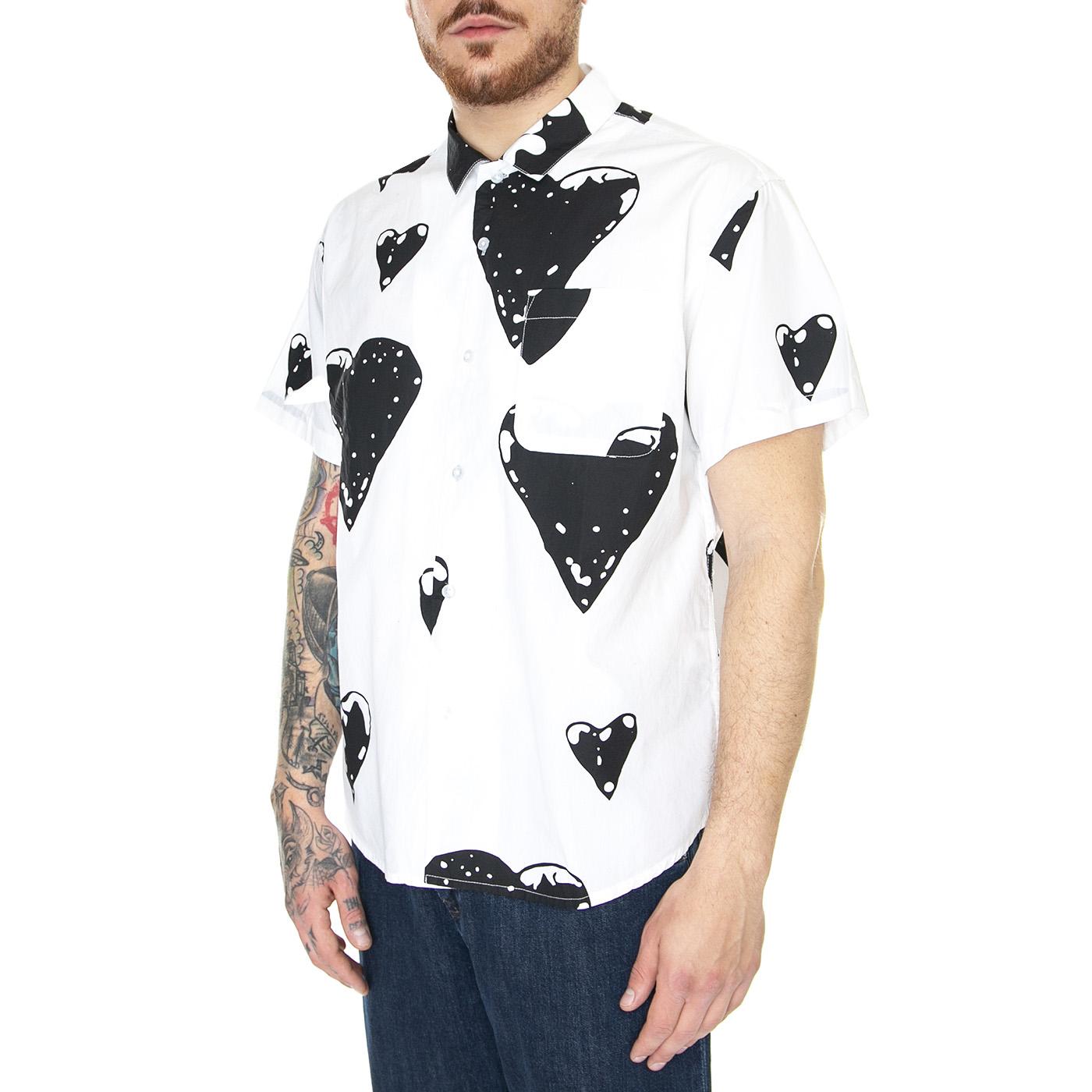 Loveless Woven  SS White Multi - Camicia Maniche Corte Uomo Bianca 181210370-WTM  OBEY 