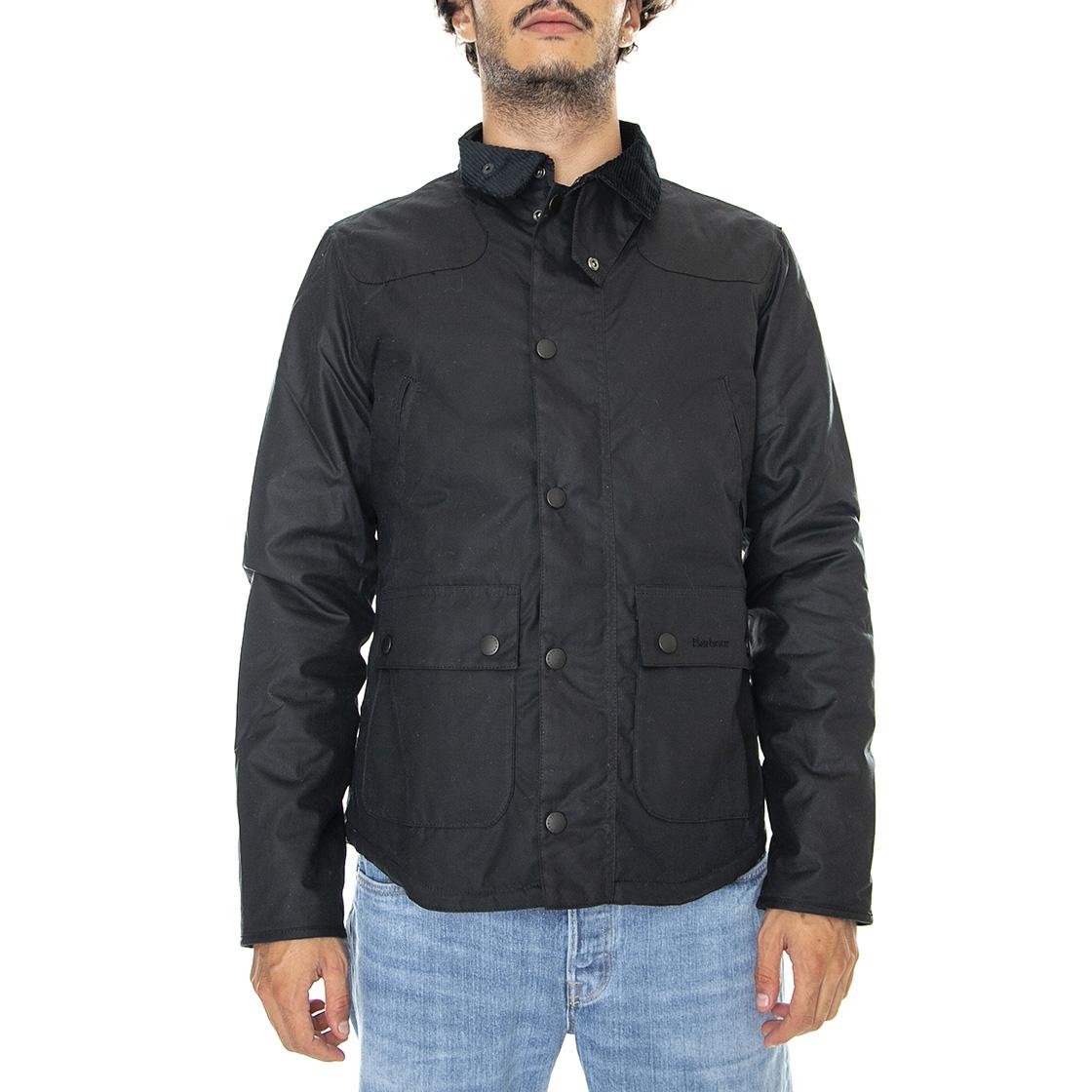 Reelin Wax Jacket Navy - Giacca Invernale Uomo Blu FW22-MWX1106-NY92  BARBOUR 