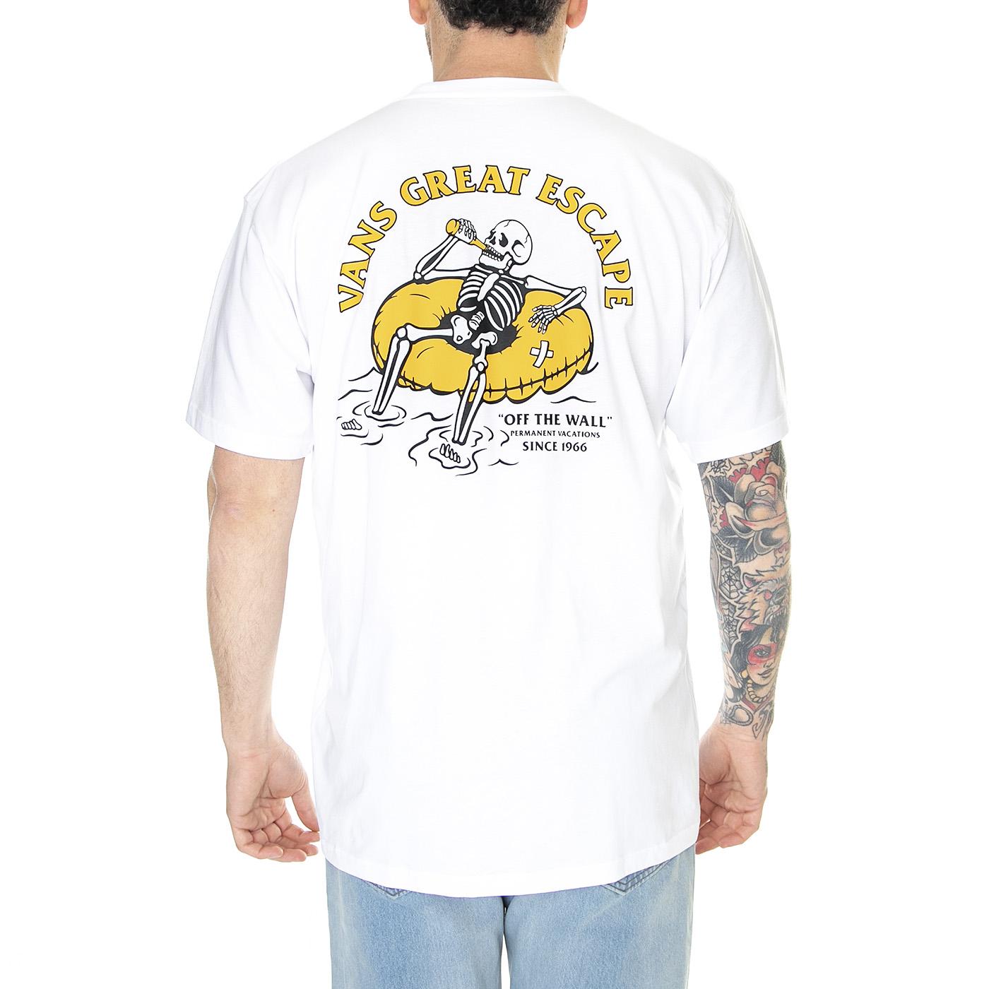 Permanent Vacation SS Tee White - Maglietta Girocollo Uomo Bianca VN0006CFWHT1  VANS 