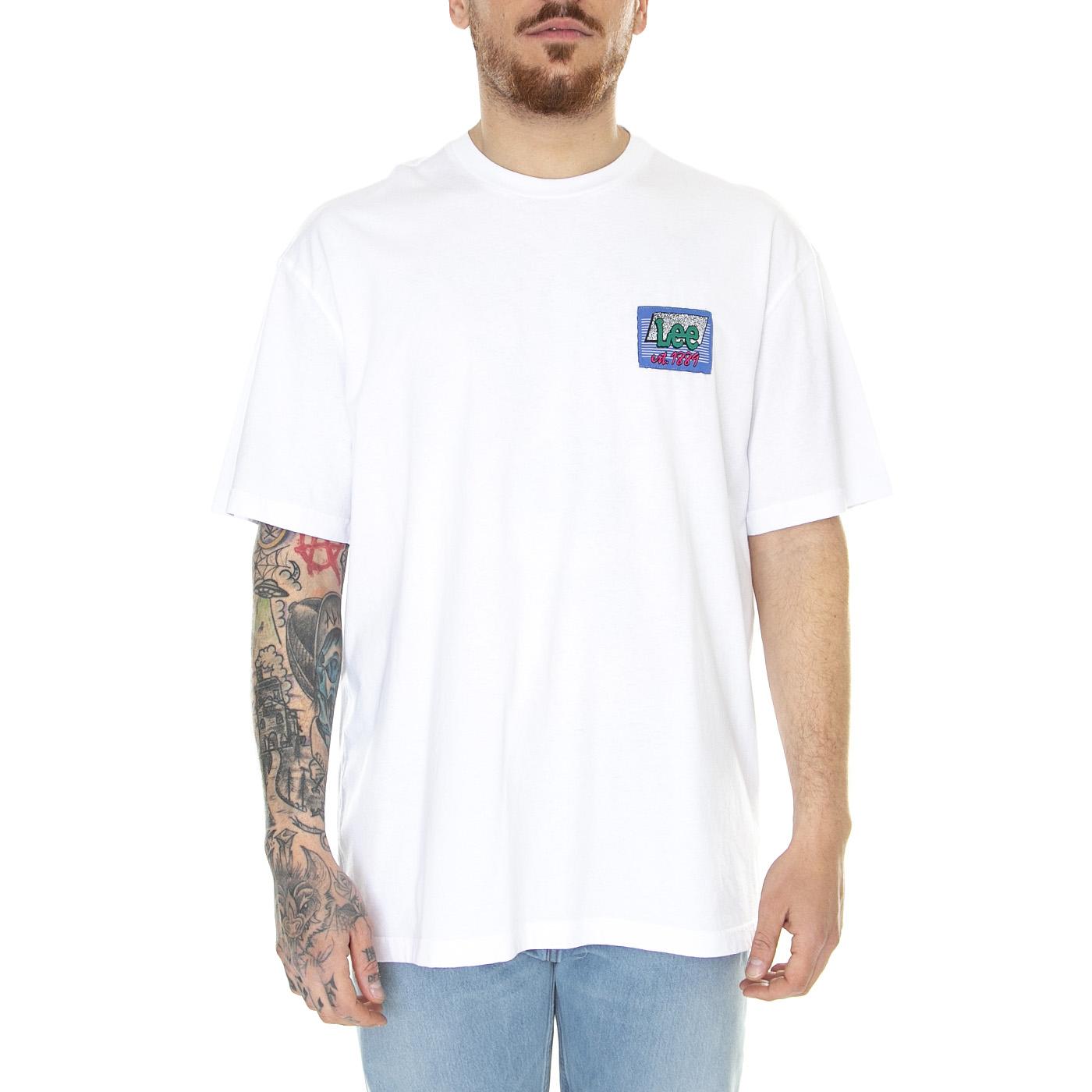 80s Loose Graphic Tee Bright White - Maglietta Girocollo Uomo Bianca LL10FELJ  LEE 