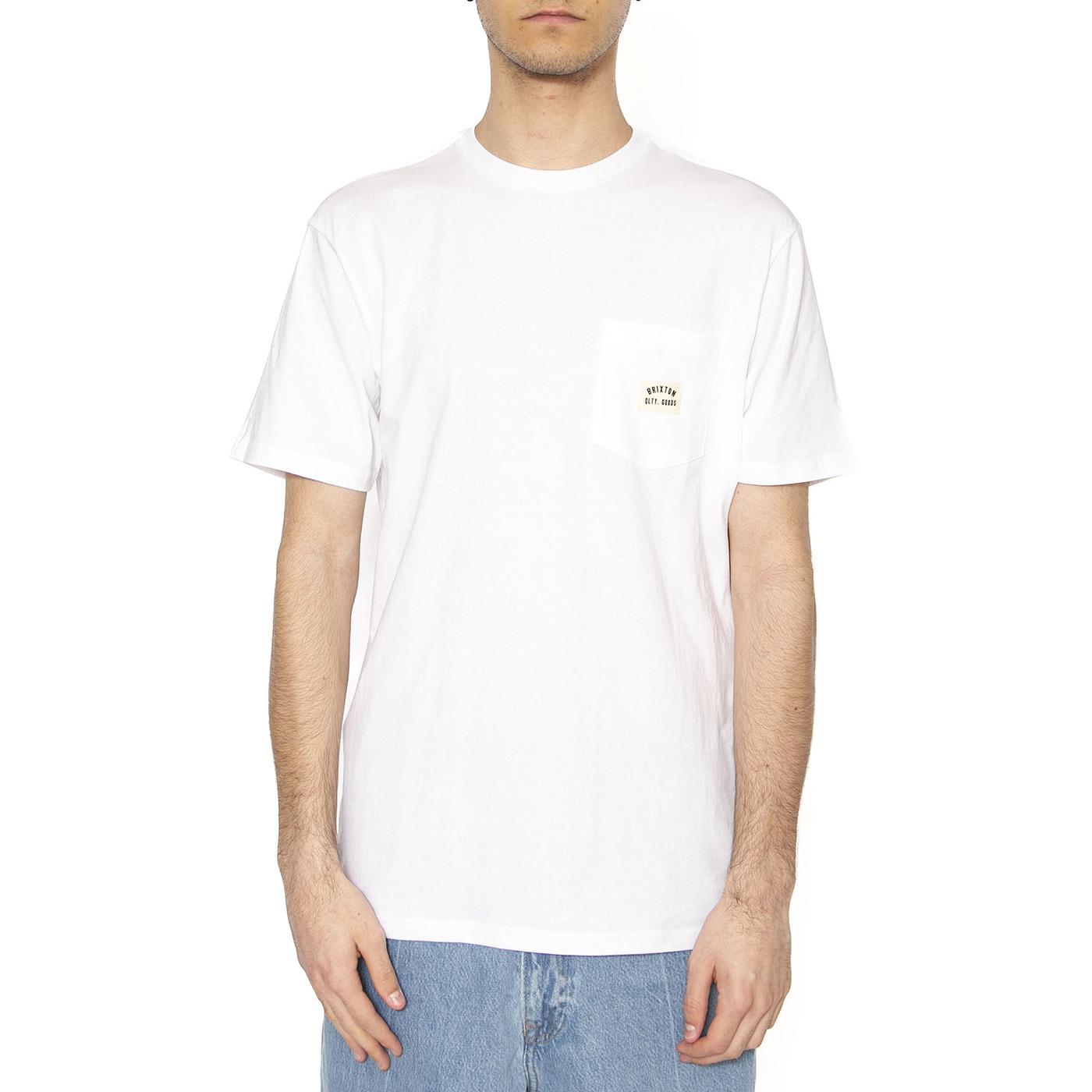 Woodburn S/S Tlrt Pkt Tee - Maglietta Girocollo Uomo Bianca 17084-WHITE  BRIXTON 