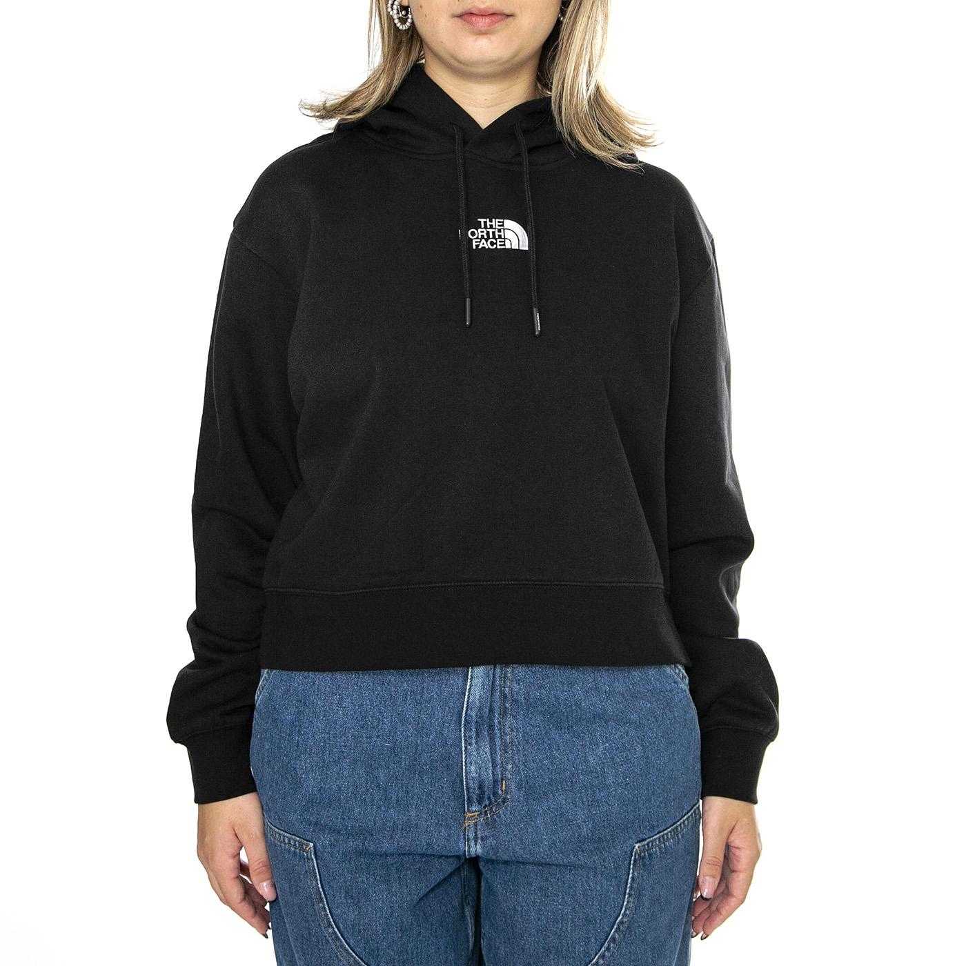 W Essential Crop Hoodie TNF Black - Felpa con Cappuccio Donna Nera NF0A89EXJK31  THE NORTH FACE 