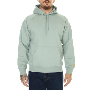 M' Hooded Chase Sweat Glassy Teal / Gold - Felpa con Cappuccio Uomo Verde I026384.1R1XX  CARHARTT WIP 