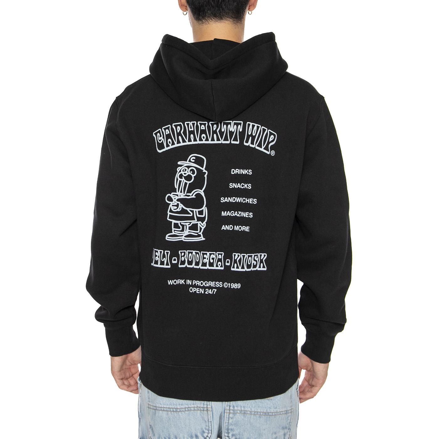 Hooded Sandwich Sweat Black / Blue Fog - Felpa Uomo Nera I035277.36AXX  CARHARTT WIP 