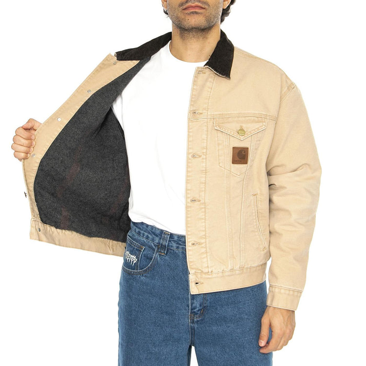 Dayton Trucker Jacket Dusty H Brown / Tobacco - Giacca Uomo Beige I034315.2N24O  CARHARTT WIP 