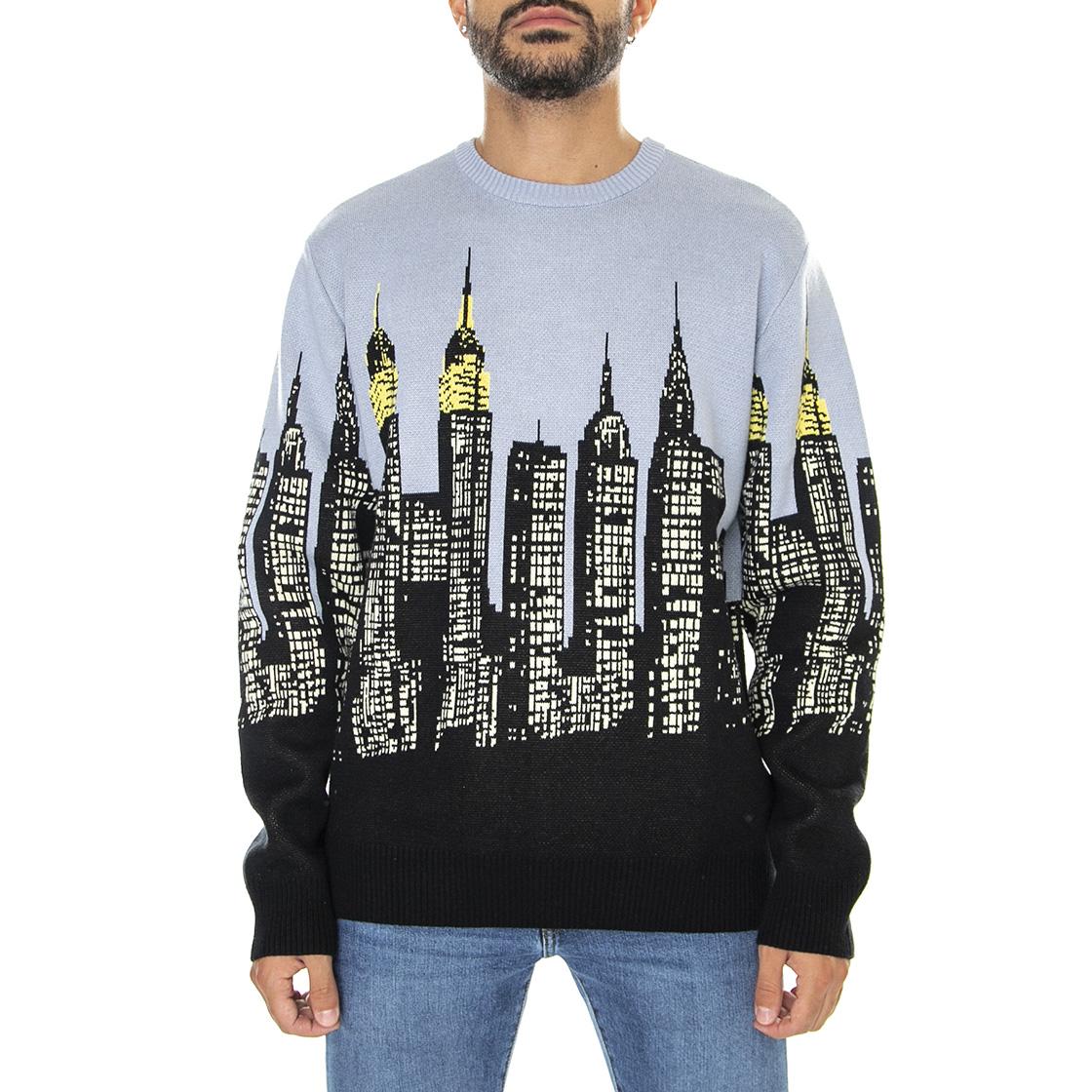 Skyline Crew Sweater Light Blue - Maglione Girocollo Uomo Multicolore KN00387-LBLUE  HUF 