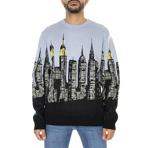 Skyline Crew Sweater Light Blue - Maglione Girocollo Uomo Multicolore KN00387-LBLUE  HUF 