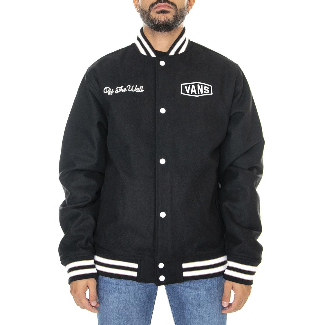 Checkerboard Research Varsity Jacket Black - Giacca Invernale Uomo Nera VN0A7S92BLK1  VANS 