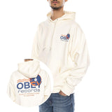 Obey Records Sound Waves Fleece Unbleached -- Sudadera con Capucha Hombre Beige Natural Hombre OBEY