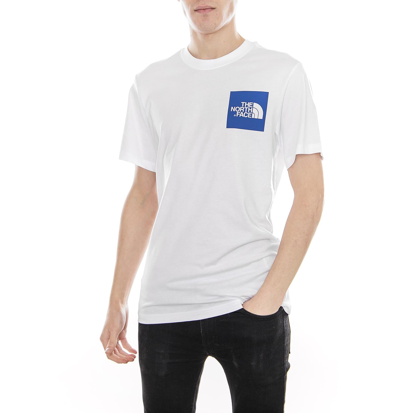 S/S FINE TEE TNF White / Turkish Sea T0CEQ52GQ  THE NORTH FACE 