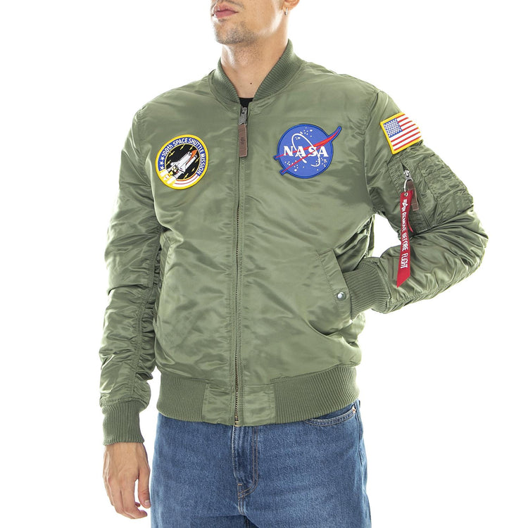 Ma-1 Vf Nasa - Giacca Uomo Verde 166107-01  ALPHA INDUSTRIES 
