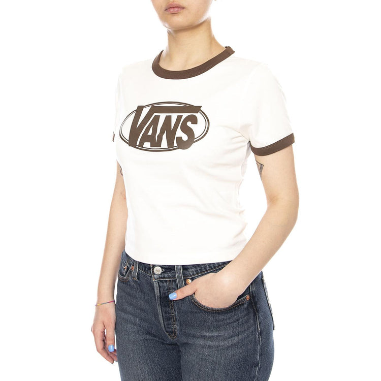 W CENTER CHEST RINGER T EGRET - Maglietta Girocollo Donna Bianca VN000TXS C9F1 VANS 