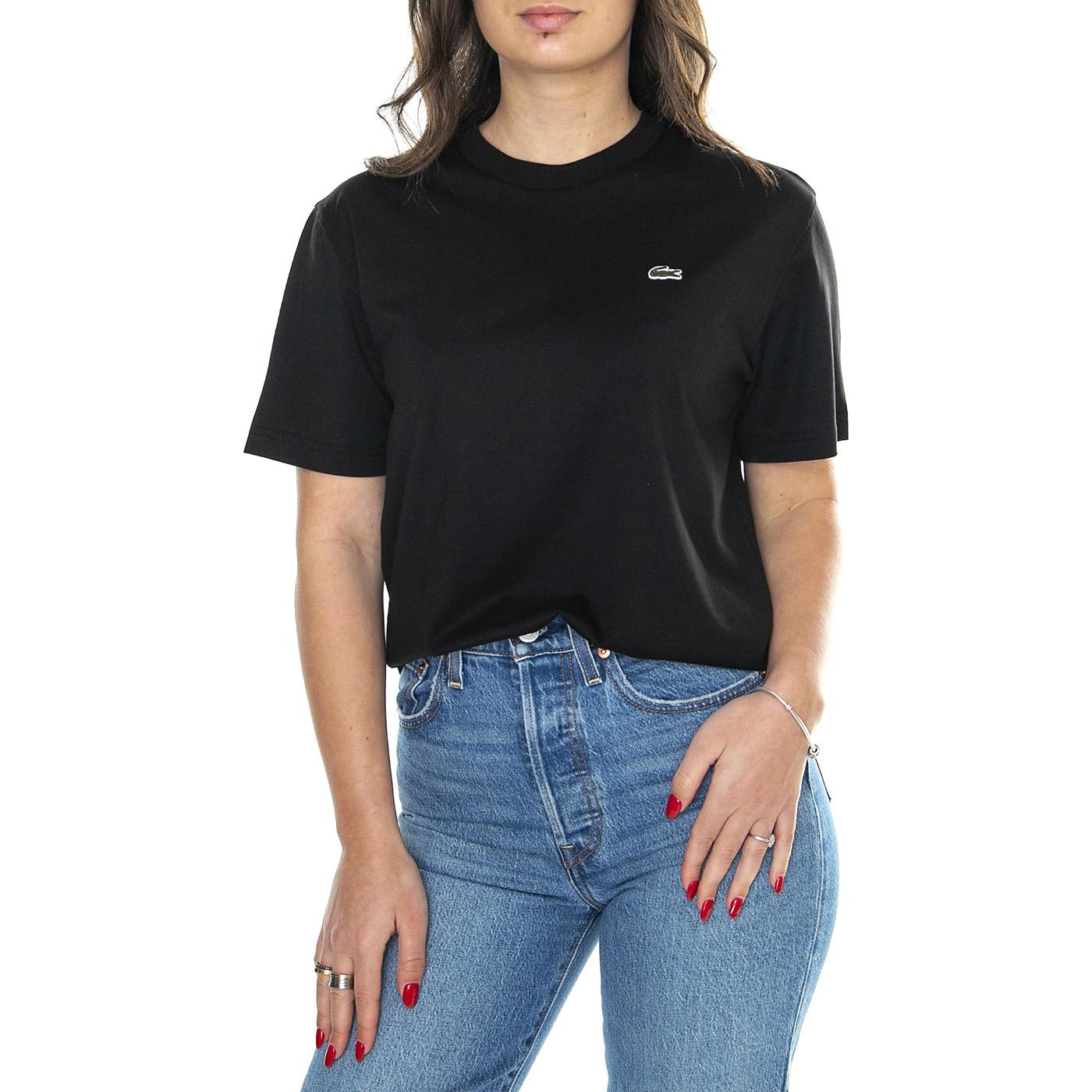 T-Shirt 031 Black - Maglietta Girocollo Donna Nera TF7215-031  LACOSTE 