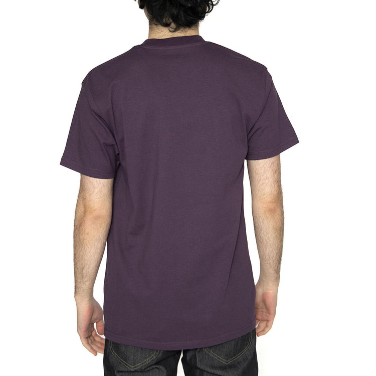 S/S American Script T-Shirt Huckleberry - Maglietta Girocollo Uomo Viola I029956.HUXX  CARHARTT WIP 
