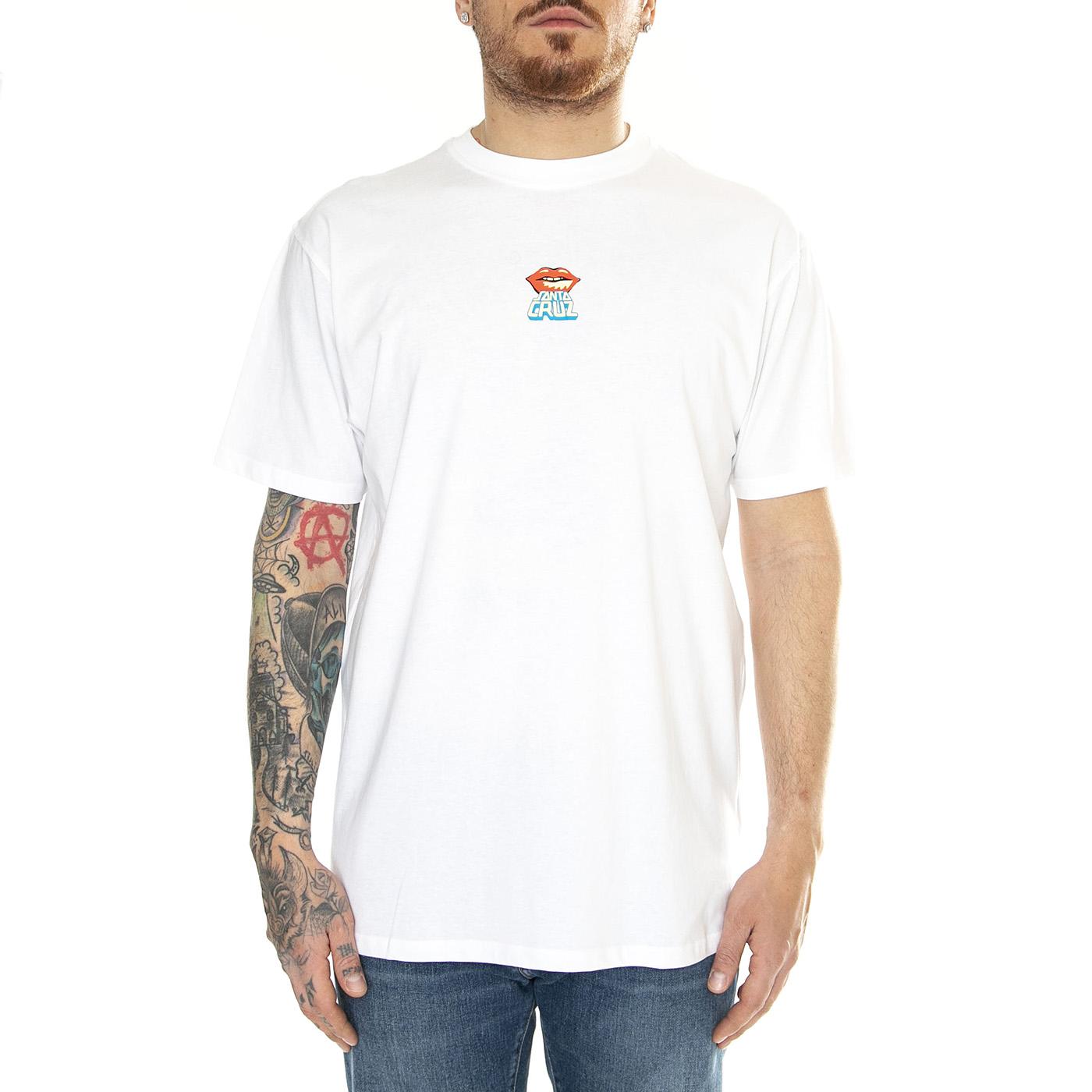 Johnson Danger Zone 2 White - Maglietta Girocollo Uomo Bianca SCA-TEE-10689  SANTA CRUZ 