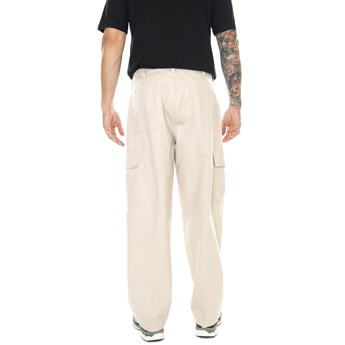 M' Bigwig Baggy Twill Cargo Panr Silver Grey - Pantaloni Uomo Beige 142020217-SIG  OBEY 