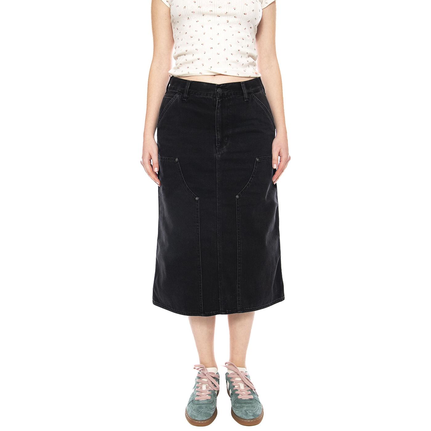 W' Double Knee Skirt Denim - Gonna Longuette Donna Blu I035880_89_06 . CARHARTT WIP 