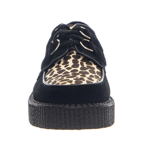 Wulfrun Shoes - Black / Leopard - Scarpe Stringate Profilo Basso Donna Multicolore UDSUM-C010-BKS-LEO . UNDERGROUND 