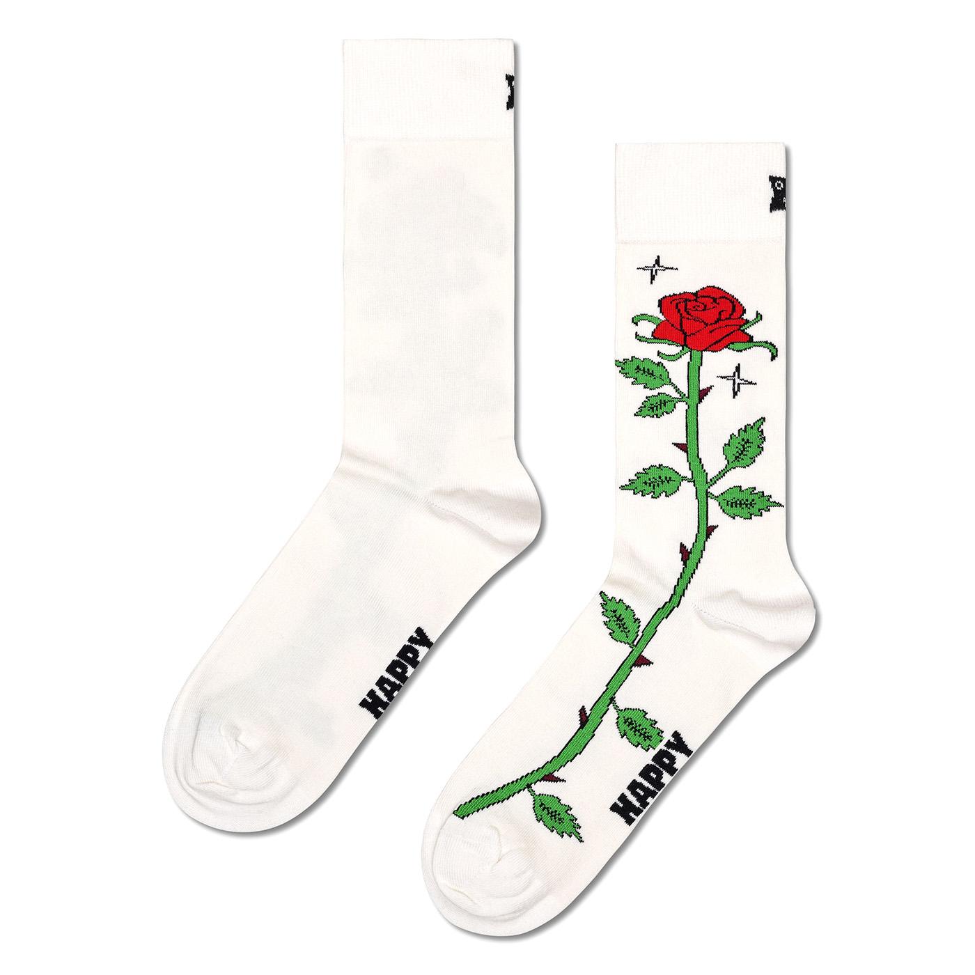 Rose Sock - Calzini Uomo Bianchi P001343 WHITE HAPPY SOCKS 