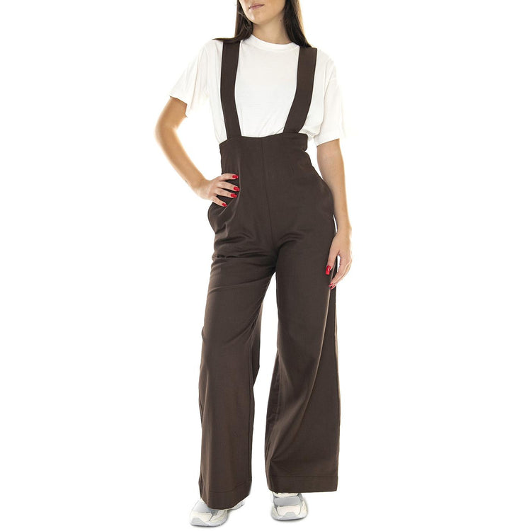Dark Brown Pia Jumnpsuit - Tuta Donna Marrone WJS00086  THINKING 