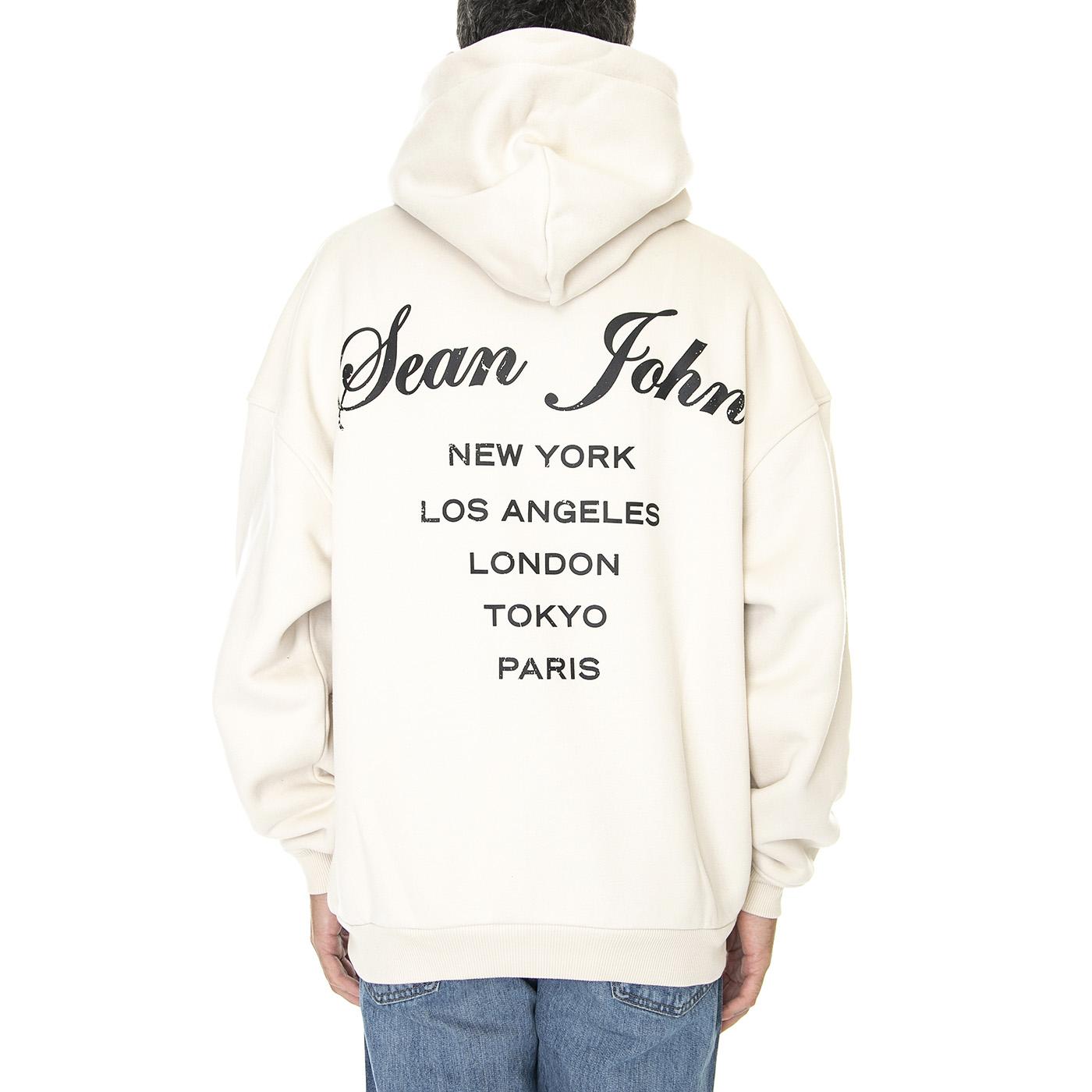 Script Logo Peached City Backprint Hoodie 01 Beige - Felpa con Cappuccio Uomo Beige 6021061/222  SEAN JOHN 