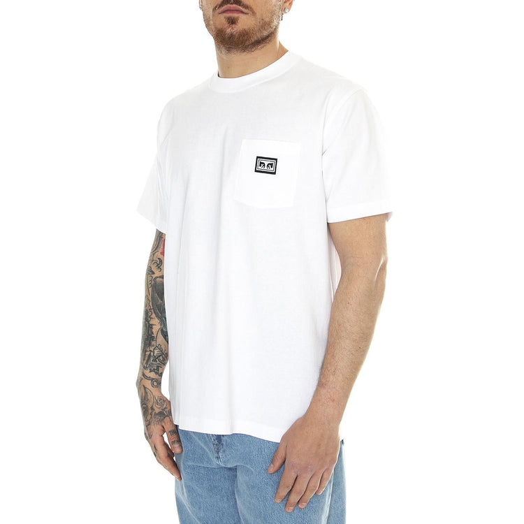 Established Works Eyes Pocket Tee SS White - Maglietta Girocollo Uomo Bianca 131080349-WHT  OBEY 