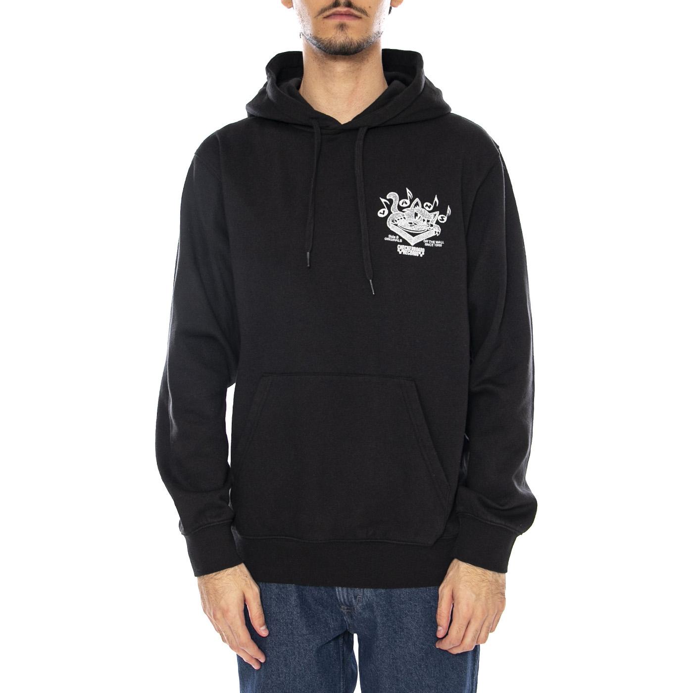 Scratched Records Pullover Hoodie Black - Felpa con Cappuccio Uomo Nera VN000PA9 BLK1 VANS 
