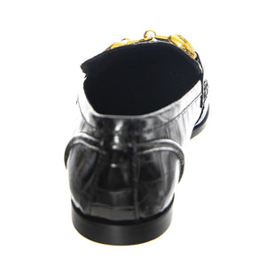 W' Velviteen Black Croco - Mocassini Donna Neri JCSJCD-131-1-17-BLA  JEFFREY CAMPBELL 