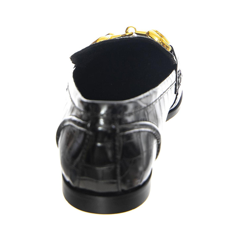 W' Velviteen Black Croco - Mocassini Donna Neri JCSJCD-131-1-17-BLA  JEFFREY CAMPBELL 