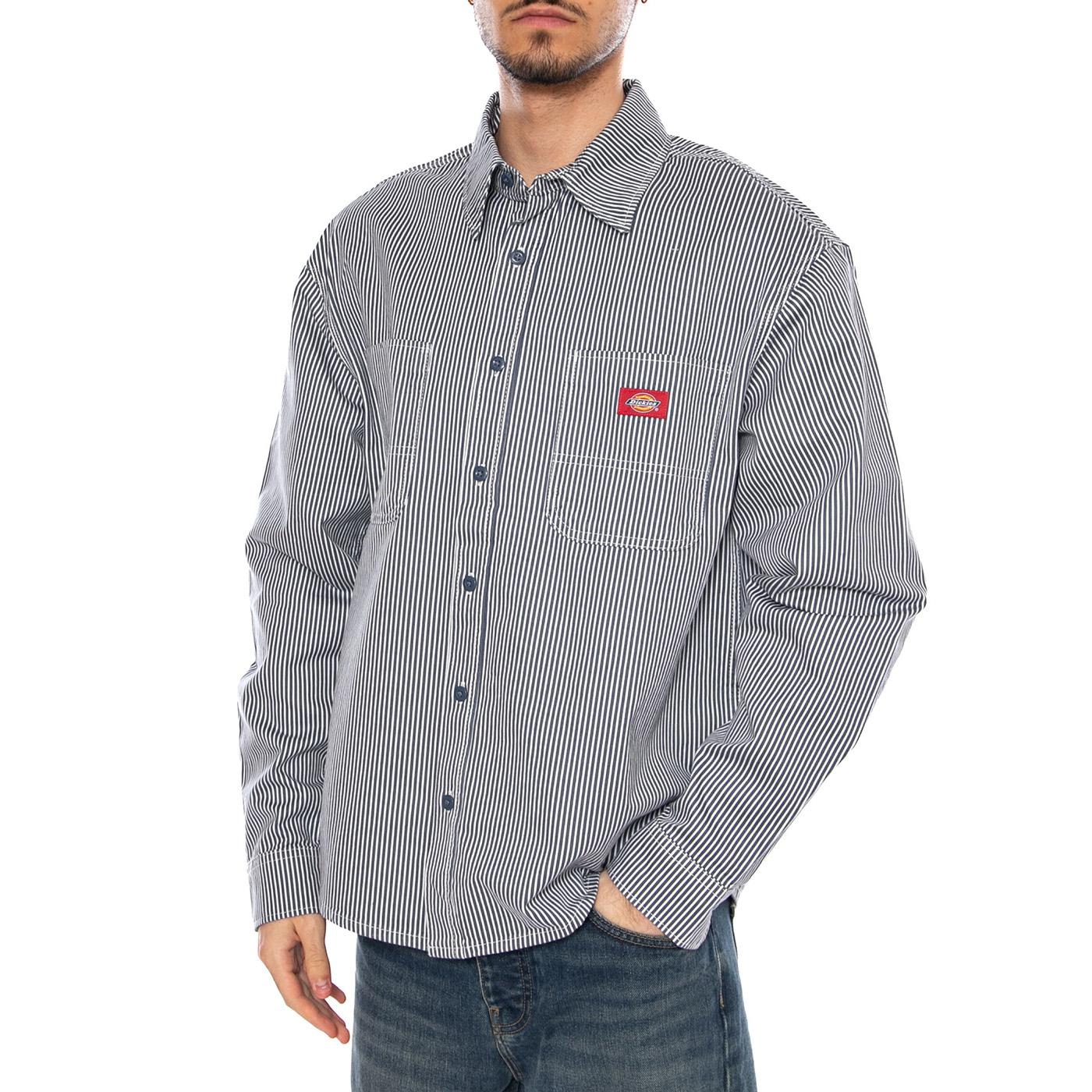 HICKORY WORK SHIRT LS RETRO INDIGO - Camicia Denim Jeans Blu Uomo DK0A889S RI2 DICKIES 