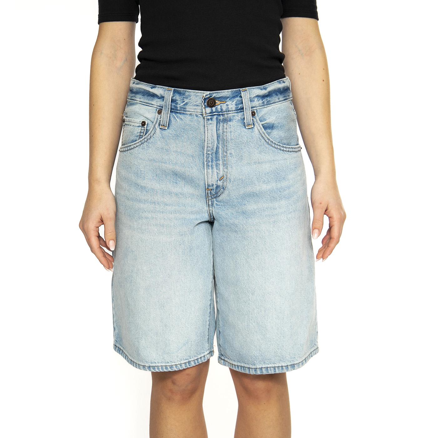 Baggy Dad Jort Light Indigo Worn In - Bermuda Denim Jeans Donna Blu 000MJ-0000 . LEVIS 