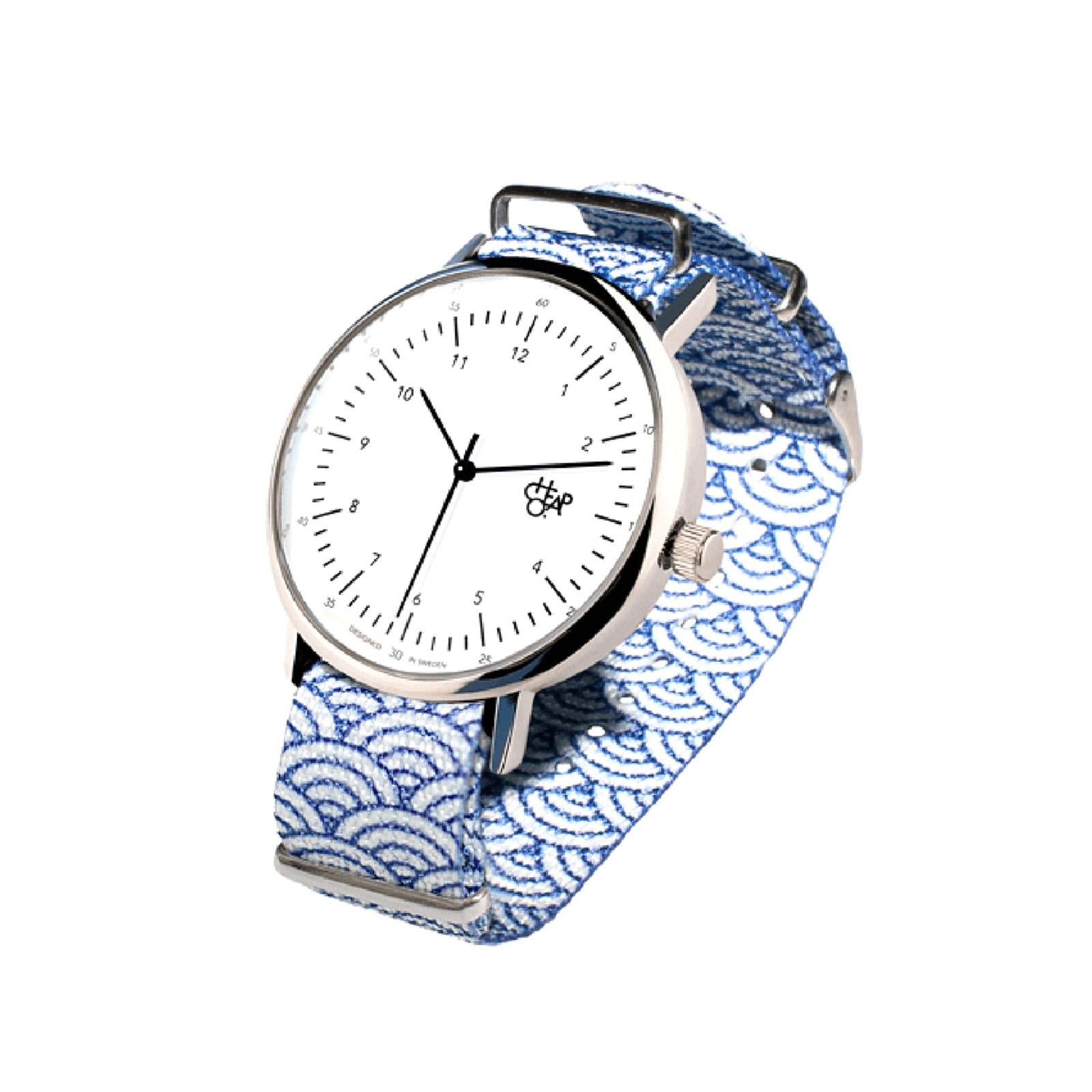 Harold Watch - Silver / White / Blue - Orologio Quadrante Rotondo Multicolore 14224MM  CHEAPO 