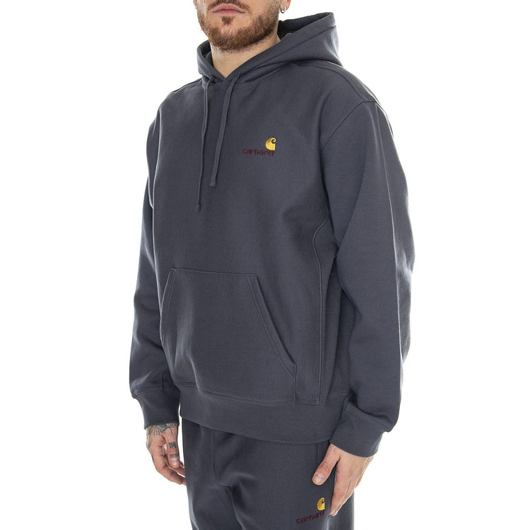 Hooded American Script Sweat Zeus - Felpa con Cappuccio Uomo Grigia I028279.1CQXX  CARHARTT WIP 