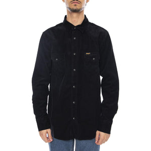 Western Cord Shirt Black - Camcicia in Velluto a Coste Uomo Nera 112371429  WRANGLER 