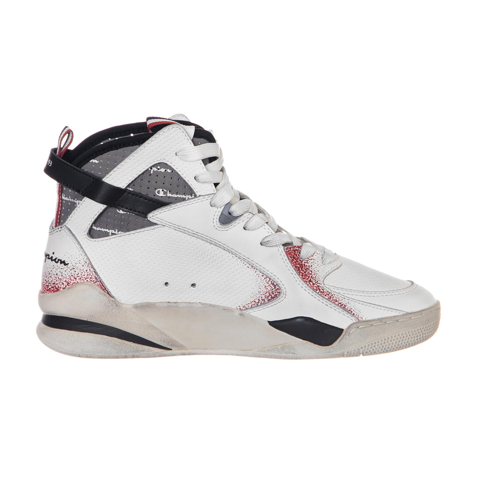 High Cut Shoe ZONE 93 HIGH LEATHER White/Black/Red S20533-WW006  CHAMPION 